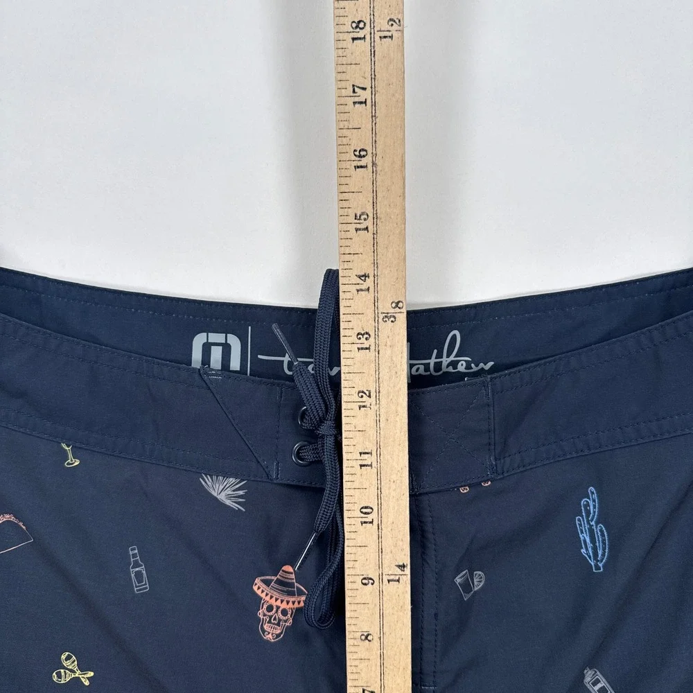 Travis Mathew Mens Board Shorts 36 Navy Cinco De Mayo Print Beachwear Summer